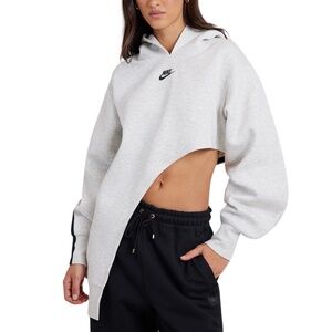 Nike Tech Fleece Asymmetrical Fleece Hoodie Grey Women's  FN7123-013 NWT XL